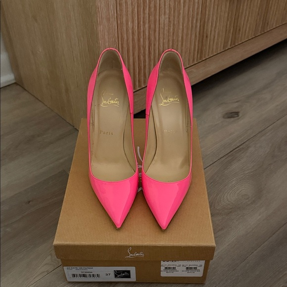 Christian Louboutin Shoes - Christian Louboutin Neon Pink Patent Pointed-Toe Pumps